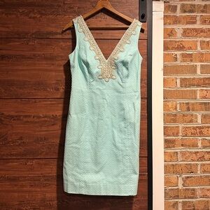 Lilly Pulitzer Dress size 6 Aqua with Gold embellishment (54)